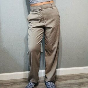 H&M Women Tan Chinos Relaxed Fit High Waist Straight Leg Size 10 Wide Waist Band